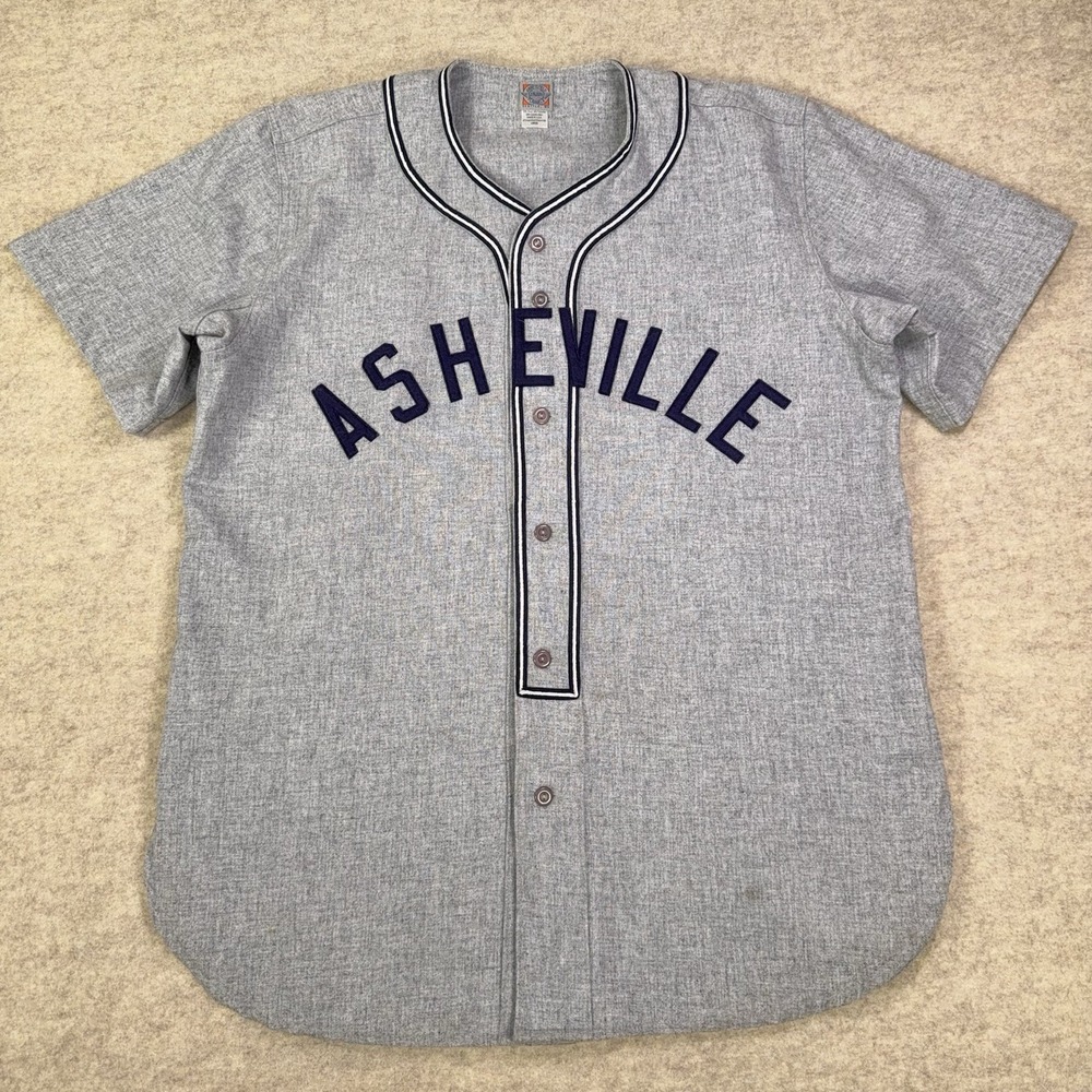 Vtg Ebbets Field Flannels Asheville Tourist Jersey L 1959 Wool Baseball USA Made